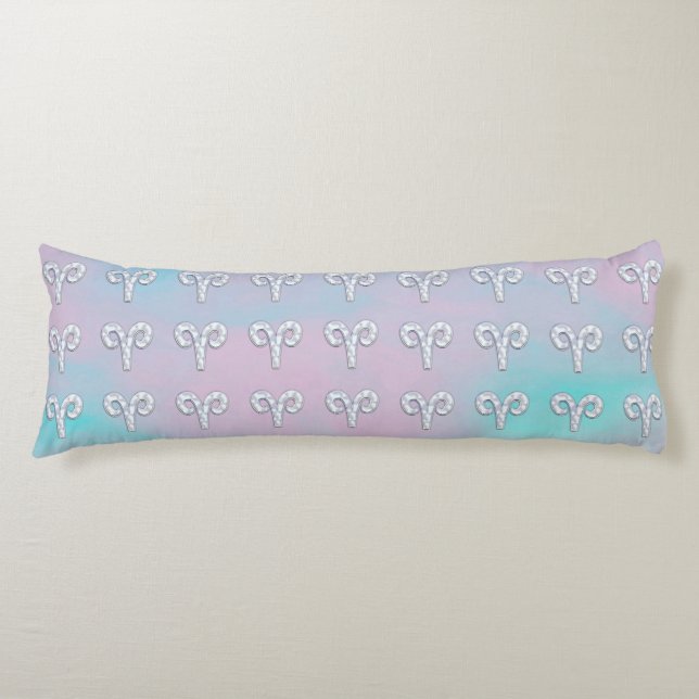 Mother of Pearl Style Aries Zodiac Symbol Body Cushion (Front)