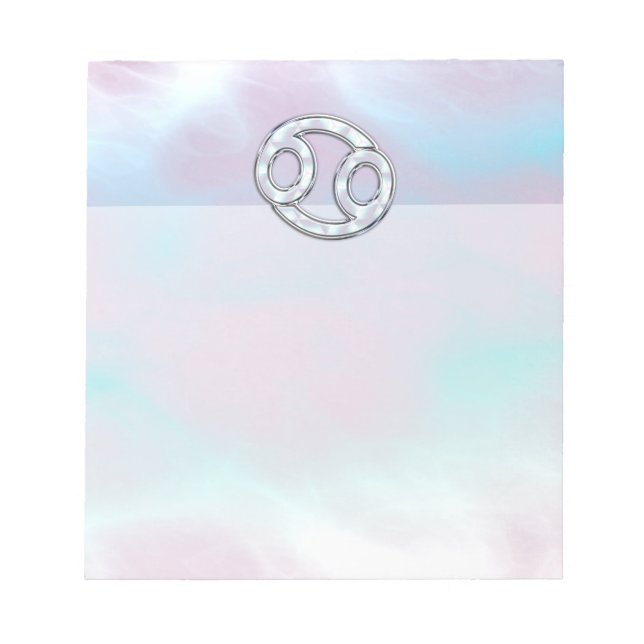 Mother of Pearl Style Cancer Zodiac Notepad (Front)