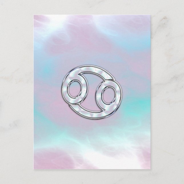 Mother of Pearl Style Cancer Zodiac Postcard (Front)