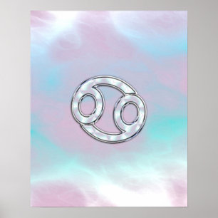 Mother of Pearl Style Cancer Zodiac Poster