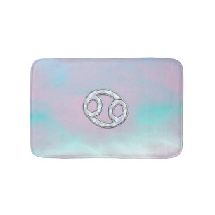 Mother of Pearl Style Cancer Zodiac Symbol Bath Mat