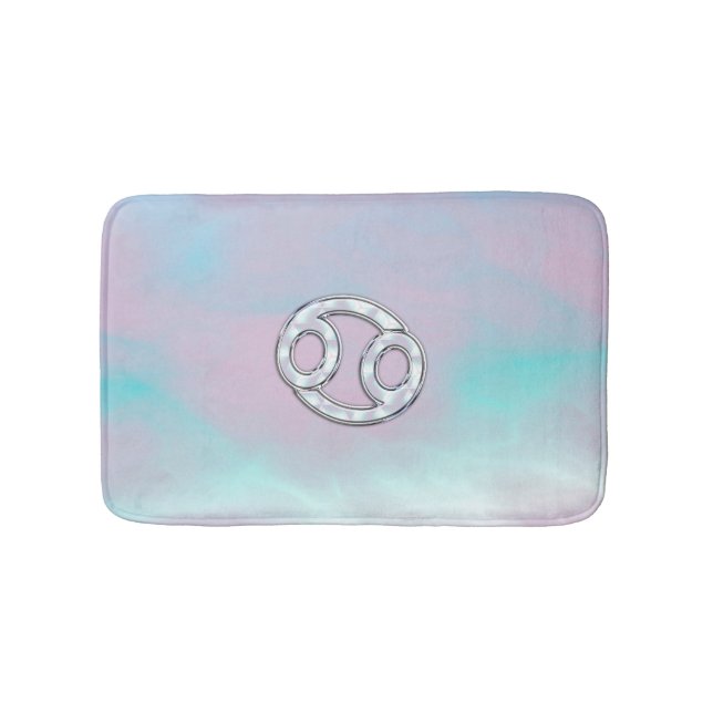 Mother of Pearl Style Cancer Zodiac Symbol Bath Mat (Front)