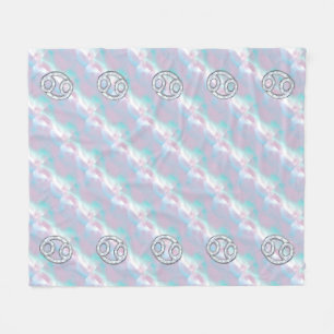 Mother of Pearl Style Cancer Zodiac Symbol Fleece Blanket