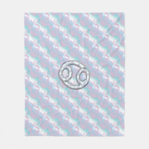 Mother of Pearl Style Cancer Zodiac Symbol Fleece Blanket