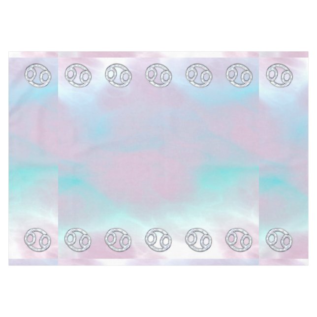 Mother of Pearl Style Cancer Zodiac Symbol Tablecloth (Front (Horizontal))