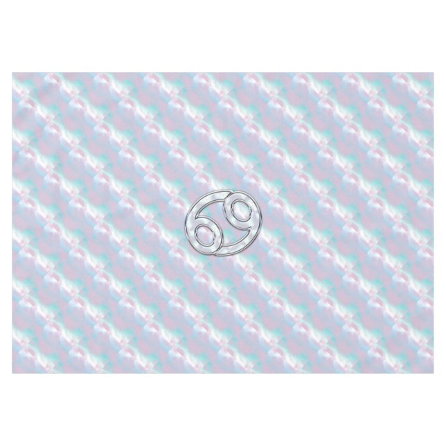 Mother of Pearl Style Cancer Zodiac Symbol Tablecloth (Front (Horizontal))