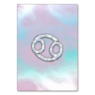 Mother of Pearl Style Cancer Zodiac Table Number