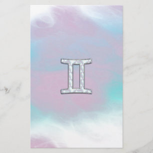 Mother of Pearl Style Gemini Sign Stationery