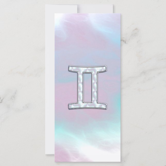 Mother of Pearl Style Gemini Zodiac Sign (Front)