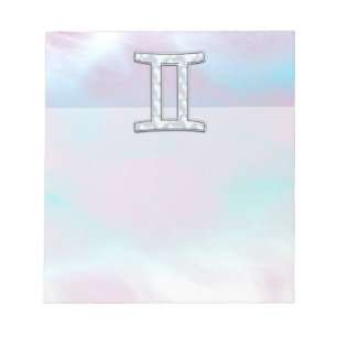 Mother of Pearl Style Gemini Zodiac Sign Notepad