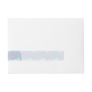 Mother of Pearl Style Gemini Zodiac Sign Wraparound Address Label