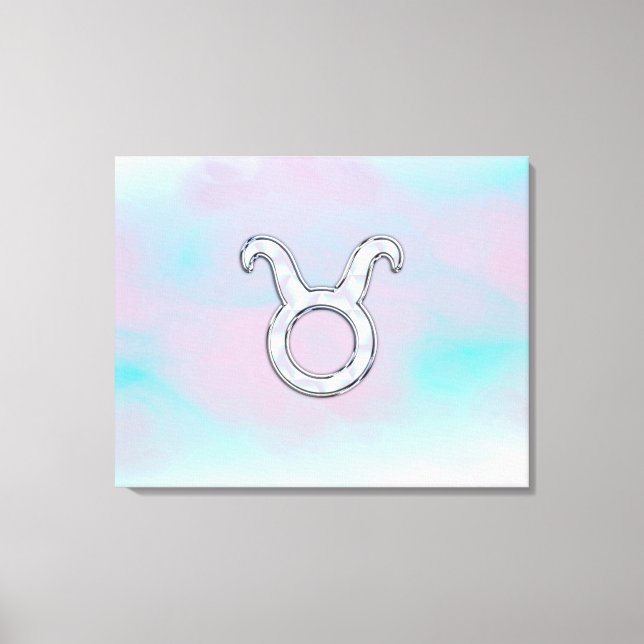 Mother of Pearl Taurus Zodiac Astrology Canvas Print (Front)