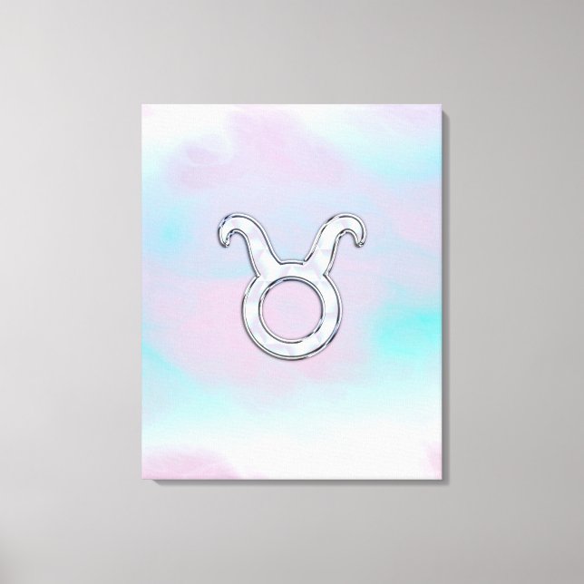 Mother of Pearl Taurus Zodiac Astrology Canvas Print (Front)