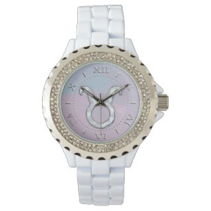Mother of Pearl Taurus Zodiac Astrology Dial Watch
