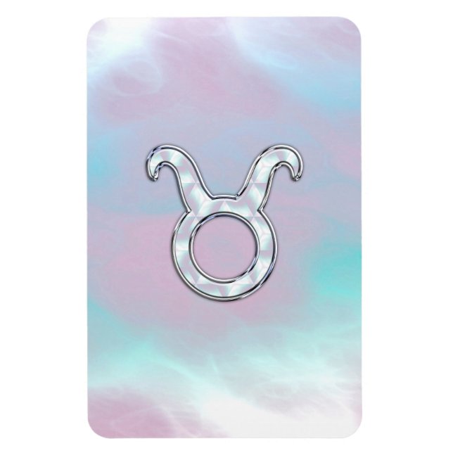 Mother of Pearl Taurus Zodiac Astrology Magnet (Vertical)