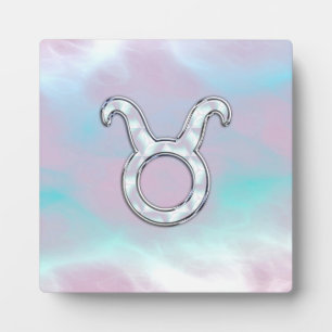 Mother of Pearl Taurus Zodiac Astrology Plaque