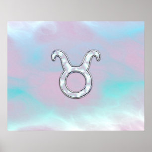Mother of Pearl Taurus Zodiac Astrology Poster