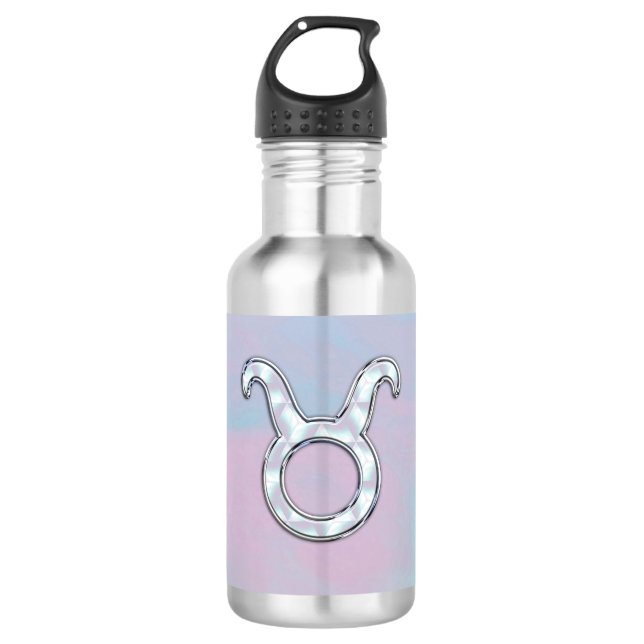 Mother of Pearl Taurus Zodiac Symbol 532 Ml Water Bottle (Front)