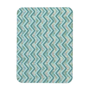 Mother of Pearl Teal ZigZag Magnet