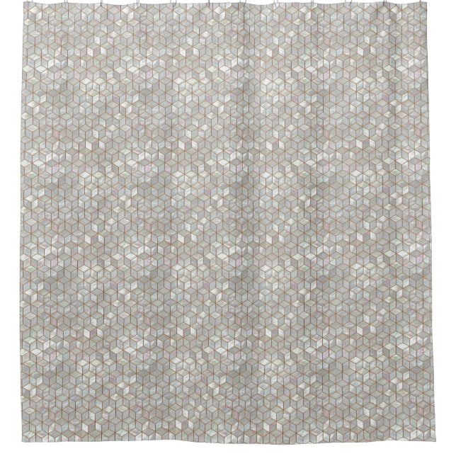 Mother Of Pearl Tiles Bathroom Shower Curtain (Front)