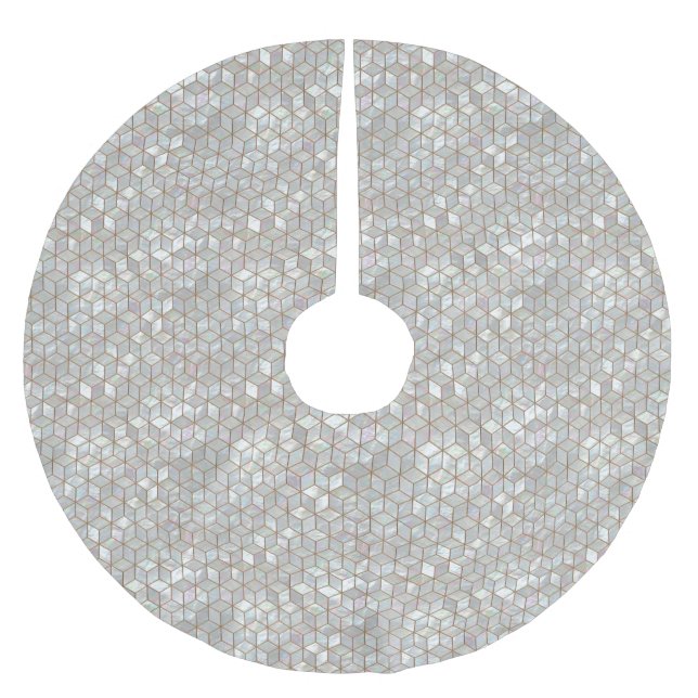 Mother Of Pearl Tiles Brushed Polyester Tree Skirt (Front)