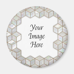 Mother Of Pearl Tiles Frame Magnet