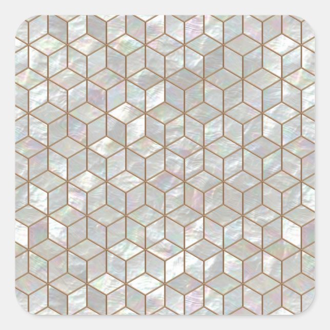 Mother Of Pearl Tiles Square Sticker (Front)