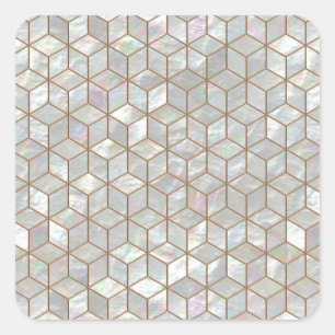 Mother Of Pearl Tiles Square Sticker