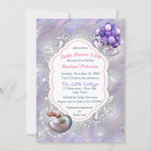 Mother of Pearls giving Birth to a Baby Girl Invitation