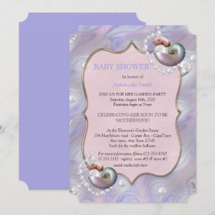 Mother of Pearls giving Birth to a Baby Girl Invitation