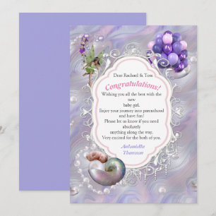 Mother of Pearls giving Birth to a Baby Girl Thank You Card