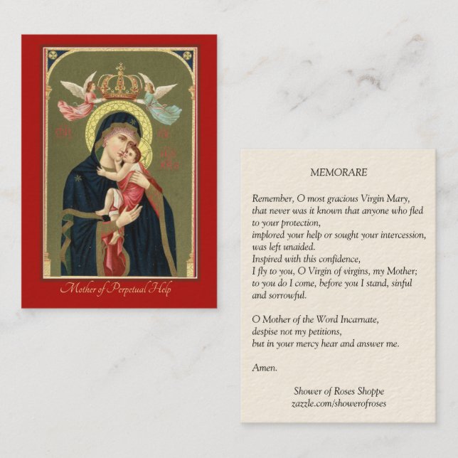 Mother of Perpetual Help Baby Jesus Holy Card (Front/Back)