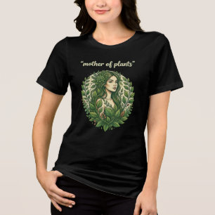 Mother of Plants Goddess Vintage Botanical Wreath Tri-Blend Shirt