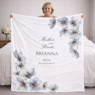 Mother of the Bride Anemone Floral Wedding Gift Fleece Blanket