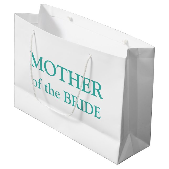 Mother of the Bride Aqua White Large Gift Bag (Front Angled)