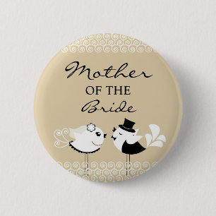 Mother of the Bride Birds Wedding Button