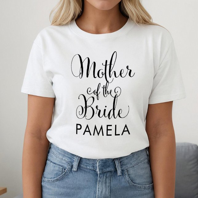 Mother of the Bride Black Personalised Wedding T-Shirt (Creator Uploaded)