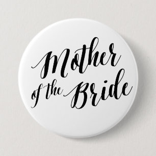 Mother of the Bride Black Script Button