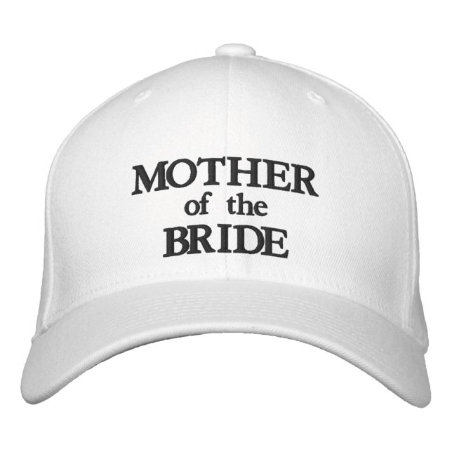 Mother of the Bride black white elegant wedding Embroidered Hat (Front)