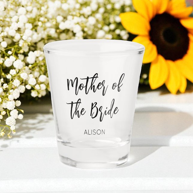 Mother of the Bride Black White Wedding Shot glass (Creator Uploaded)