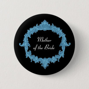 MOTHER OF THE BRIDE Blue Black Vintage V14 6 Cm Round Badge