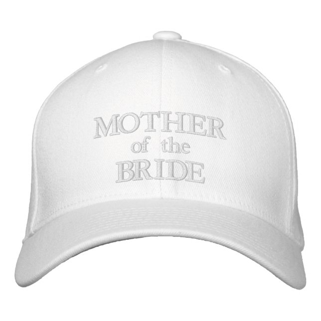 Mother of the Bride blush pink white chic wedding Embroidered Hat (Front)