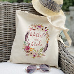 Mother of the bride Boho watercolor flower wreath Tote Bag<br><div class="desc">Click “Personalise this template” will allow you to customise further. You can change the font size,  font colour and more! Be sure to check out 1000  matching items in our shop!</div>