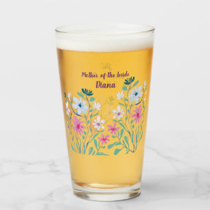 Mother of the Bride Bouquet Wedding Glasses