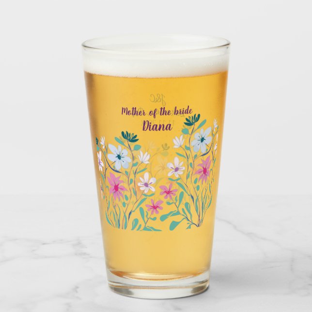 Mother of the Bride Bouquet Wedding Glasses (Front Filled)