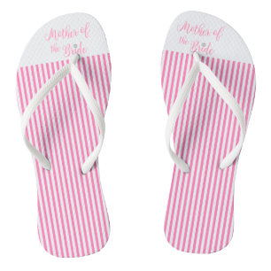 Mother of the Bride, Bridal,Wedding, Pink Cute Flip Flops