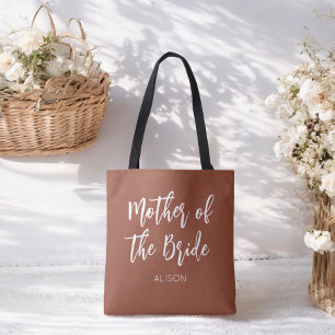 Mother of the Bride Brown White Wedding  Tote Bag