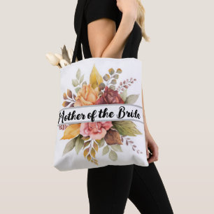 Mother of the Bride Burgundy Floral Fall Wedding T Tote Bag