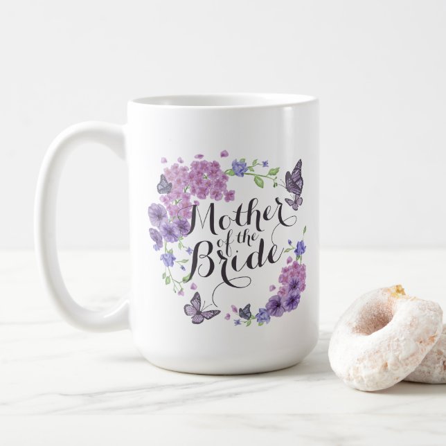 Mother of the Bride Butterflies Wedding Mug (With Donut)