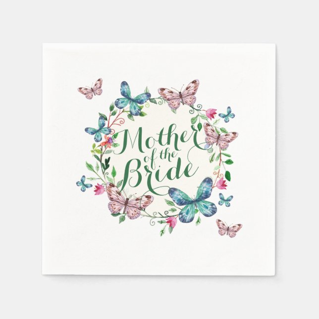 Mother of the Bride Butterfly Wrea Sketch | Napkin (Front)